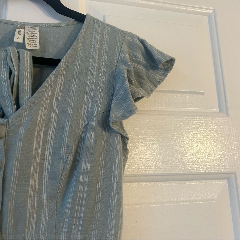 Japna A-Line Flutter Sleeve Button Front Mini Dre… - image 6